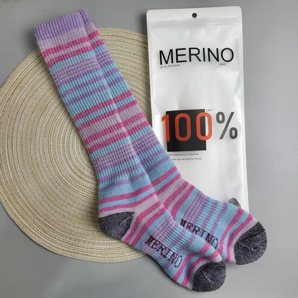 100% Merino Wool Thickened Ski & Hiking Calf Socks for Warmth