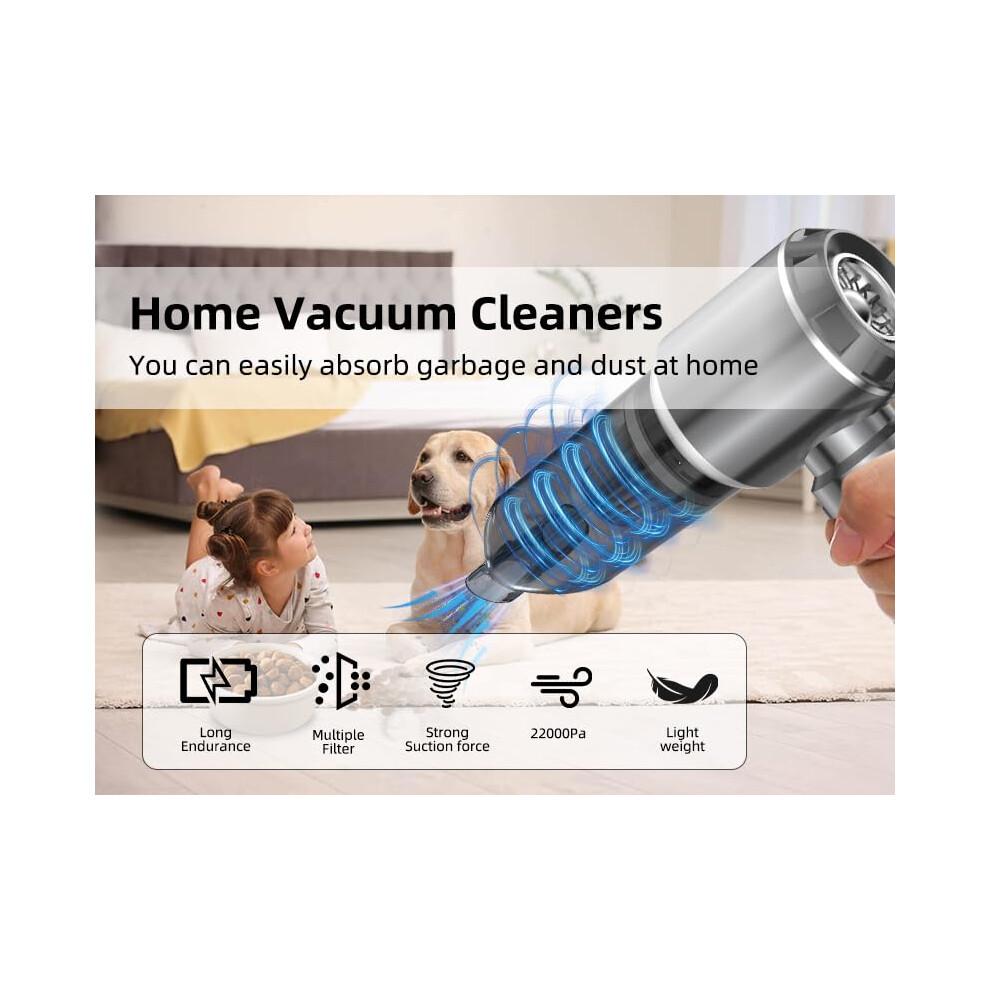Handheld Vacuum Cleaner, 22000Pa Cordless Car Vacuum Cleaner, 3 Speed Brushless Motor Mini Hoover with Multiple Brush HeadsHigh Power Hand Held Vacuu