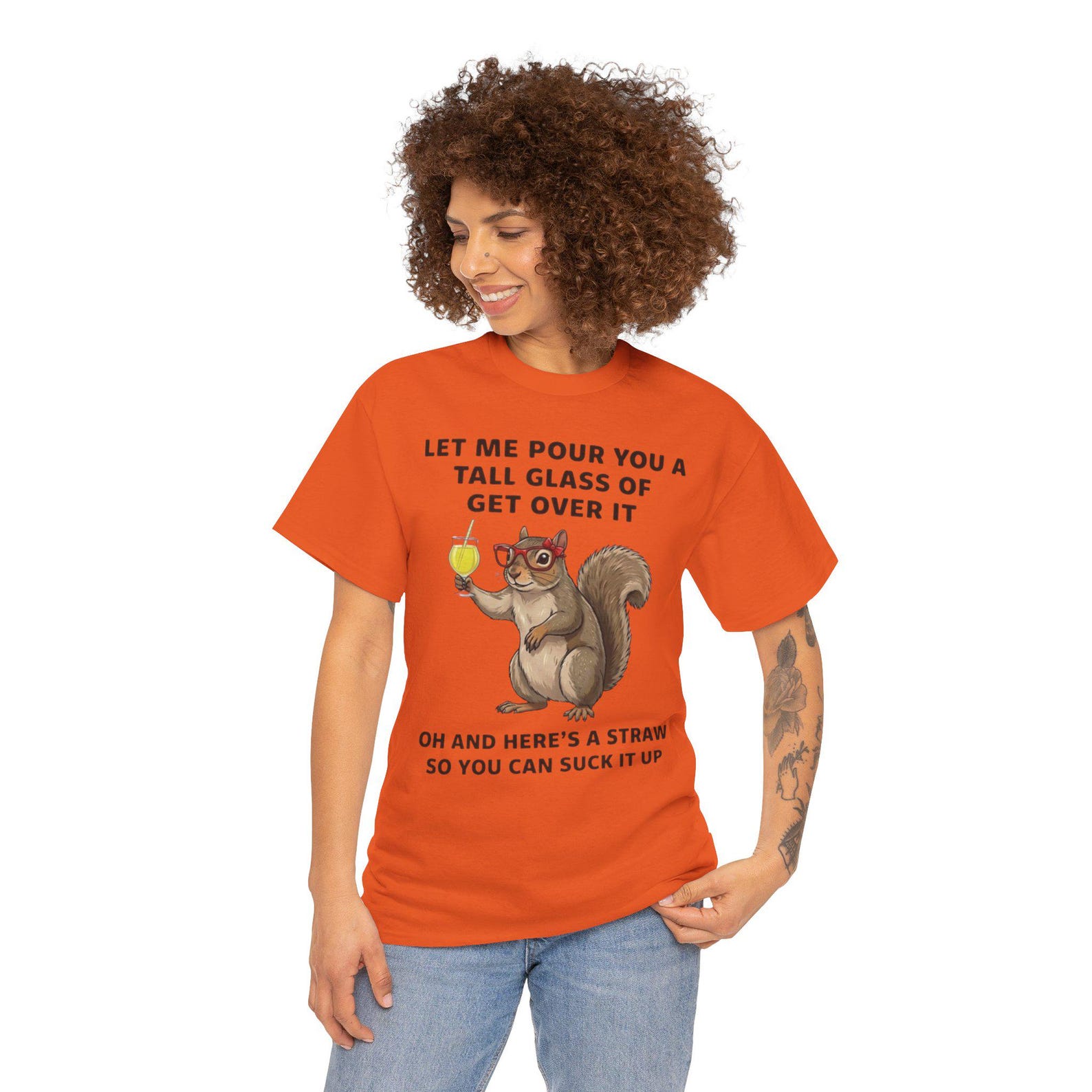 Funny Squirrel Shirt, Get Over It Tee, Sarcastic Animal Shirt, Sassy Squirrel Gift, Dark Humor T Shirt, Introvert Humor Apparel L