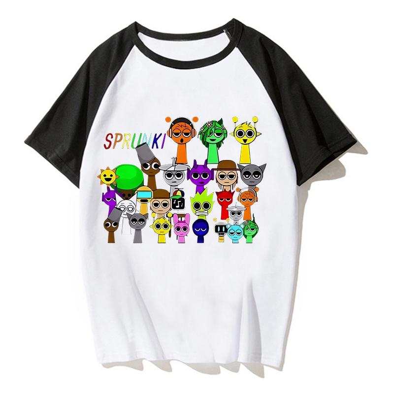 2025 Caliente Niños Sprunki Camiseta Moda Infantil Casual Dibujos Animados Incredibox Camisetas Niños Cuello Redondo Manga Corta Ropa de Verano para Bebé Niña