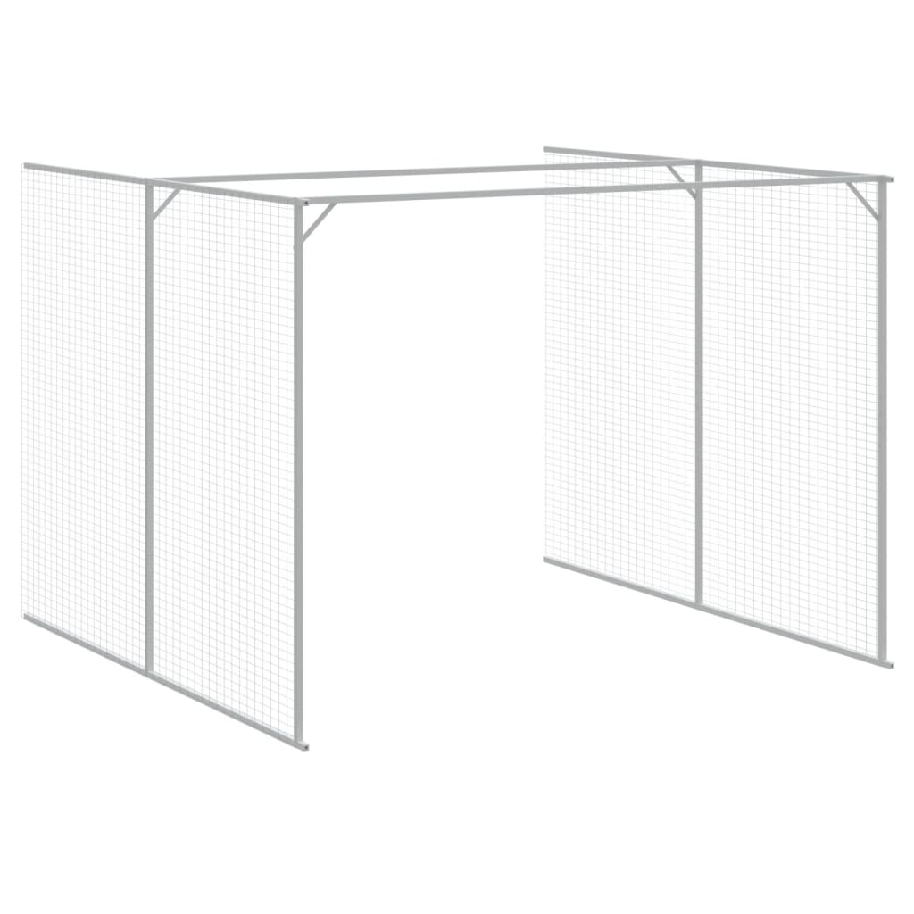 Vidaxl Buda Dla Psa, Z Wybiegiem, Jasnoszara, 214X1069X181 Cm, Stal