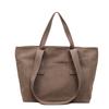 New Nyl Solid Color Zipper Letter Casual Tote Bag Large Capacity Commuting Durable Shoulder Bags  Simple Versatile Bag
