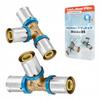 Pex Tee 25X16X25 Reducing Clamped Pressed Alupex Connector