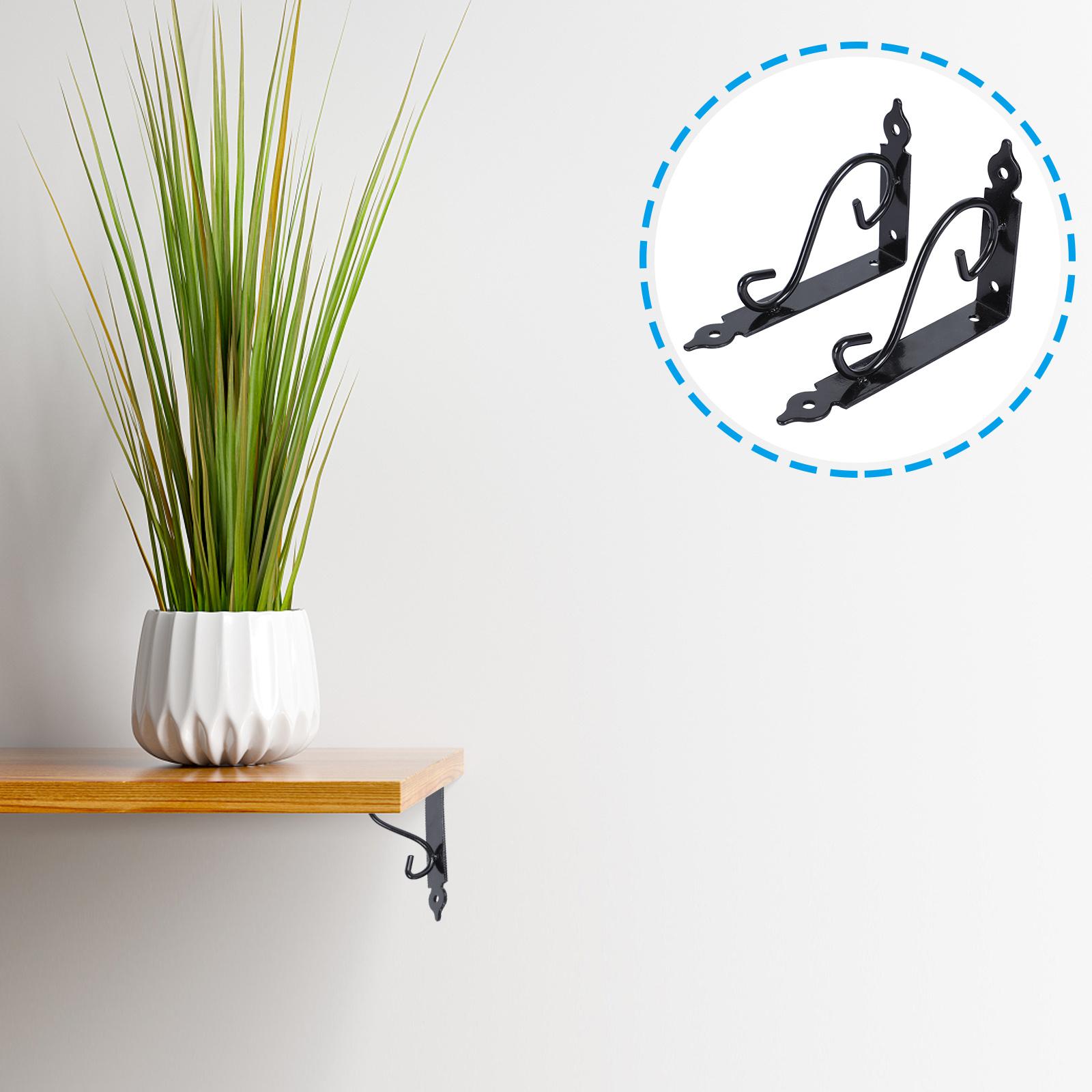 

2Pcs Iron Shelf Bracket Heavy Duty Rustic Style Wall Mounted Shelf Support Triangle Brackets for Bedroom Kitchen Living Room other