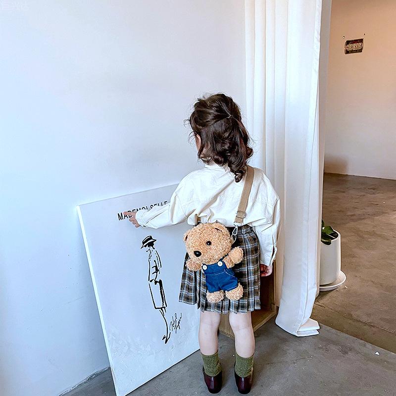 Children's Small Bag Cartoon Cute Bear Doll, Mobile Phone Change Single Shoulder Crossbody Bag
