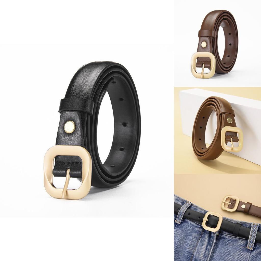Simple Pu Leather Belt With Alloy Pin Fastener For Modern And Casual Attire