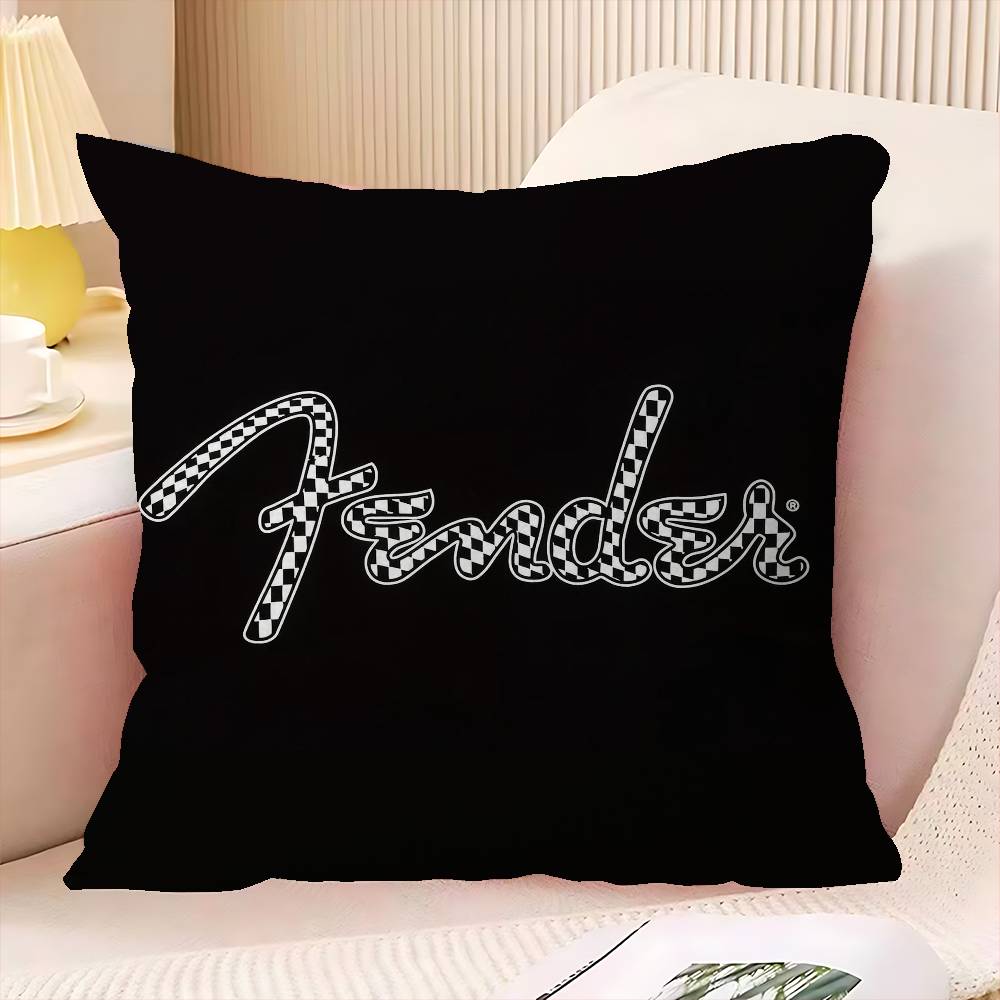 Cool F-Fender G-Guitar Cushion Cover Inches Farmhouse Decor Home Throw Pillow Covers For Couch Decorations