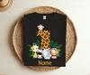 1st Grade Teacher Student First Day Of School Personalized Name Gift T-Shirt, Wild Life Animals Lover Zoo Kids Boys Girls Teacher School Tee