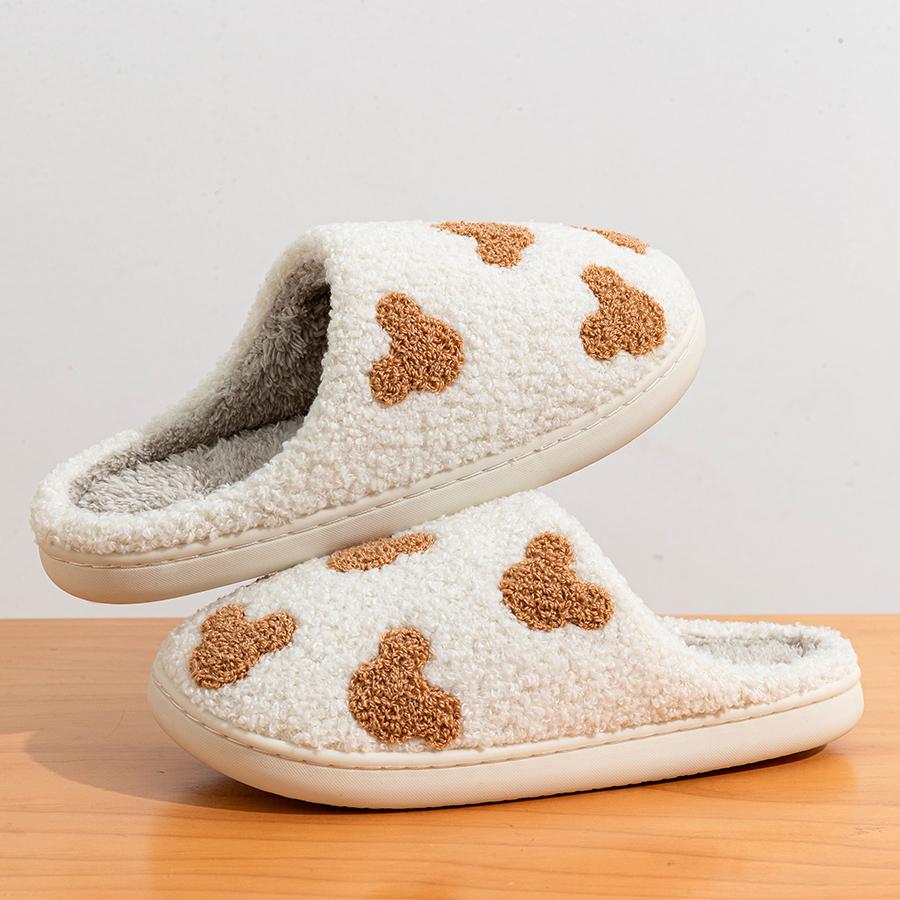 Cartoon Mouse Cute Interesting Winter Women Slippers Indoor Anti-slip Soft Sole Comfy Causal Bedroom Dormitory Cotton Homeshoes