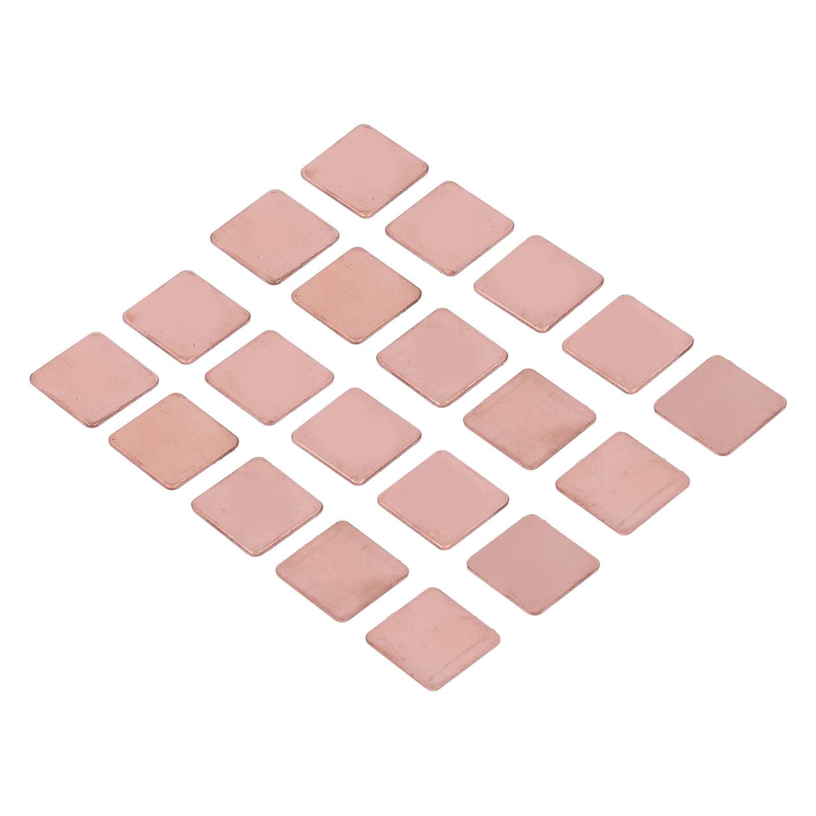 

20Pcs Red Copper Heatsink Shim Laptop Graphics Card Heat Sink Sheet CPU GPU Copper Pad Shim Thickness 1.5mm 0.06in