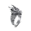 Men's Dragon Head Ring, 3 Colors Vintage Gothic Style Titanium Steel Ring, Punk Biker Jewelry, Dragon Totem Finger Ring for Men,