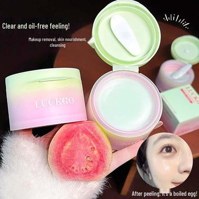 Le Baume Démaquillant Contrôle du Sébum LUCKGO à l'Huile de Goyave dissout doucement le sébum avec une texture rafraîchissante et lisse.; sans danger pour les yeux et sans imperfections.