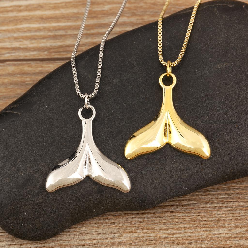Nidin Hot Sale Original Design Mermaid Tail Shape Pendant Necklace For Women Female Fashion Versatile Chain Choker Jewelry Gifts