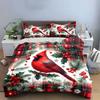 Festive Cardinal Winter Decor Set Exquisite Three-Piece Bedding Set Gift For Kids And Adults
