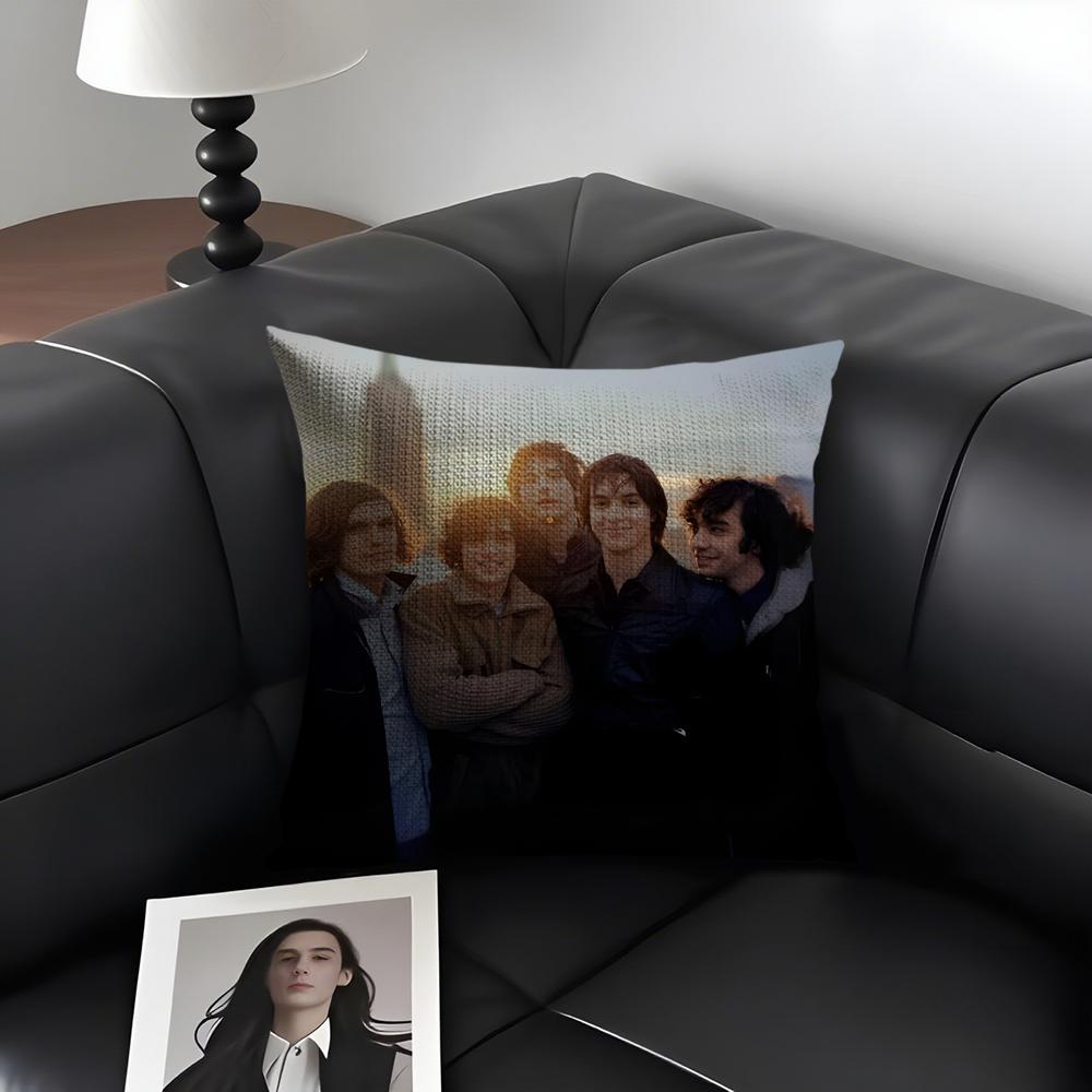 TThe StrokesS Band Cushion Cover Natural Linen Organic Fabric DoubleSided Printing Sofa Home Decor Gift Pillow Case