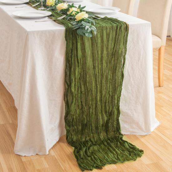 Tischläufer, rustikale Tischdecke, weich, waschbar, lichtecht, handgefärbte Tischdecke, Hochzeitsfeier-Dekoration
