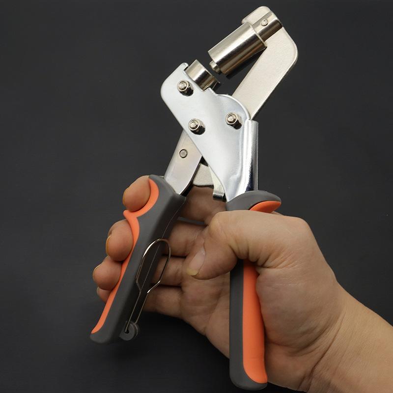 1 Set Draagbare Handpers Metaal Oogje Gatpons Tang Voor Leer Canvas Kleding Diy Zeildoek Ring 10mm Oogje Tangen Kit Gereedschappen