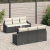 VidaXL Ensemble de 7 Canapés de Jardin avec Coussins Noir en Rattan Synthétique 3356444