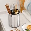 Stainless Rotating Kitchen Utensil Holder with Dividers, Multifunctional Countertop for Chopsticks, Cutlery, Spoons, Forks
