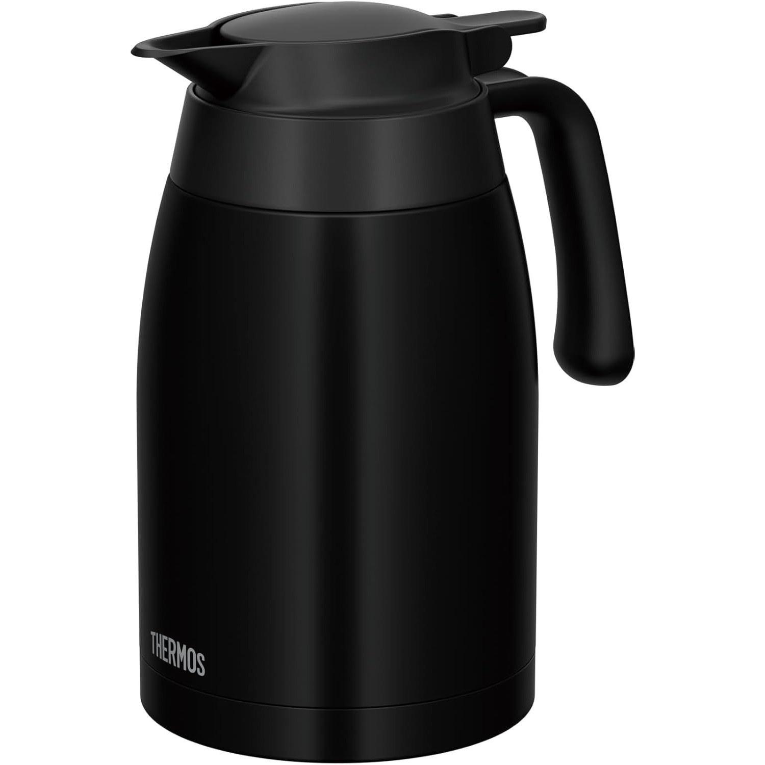 Thermos Stainless Steel Pot 1.5L Matte Black Insulated Tabletop Vacuum Bottle Structure Insulation Cooling TTB-1501 MTBK