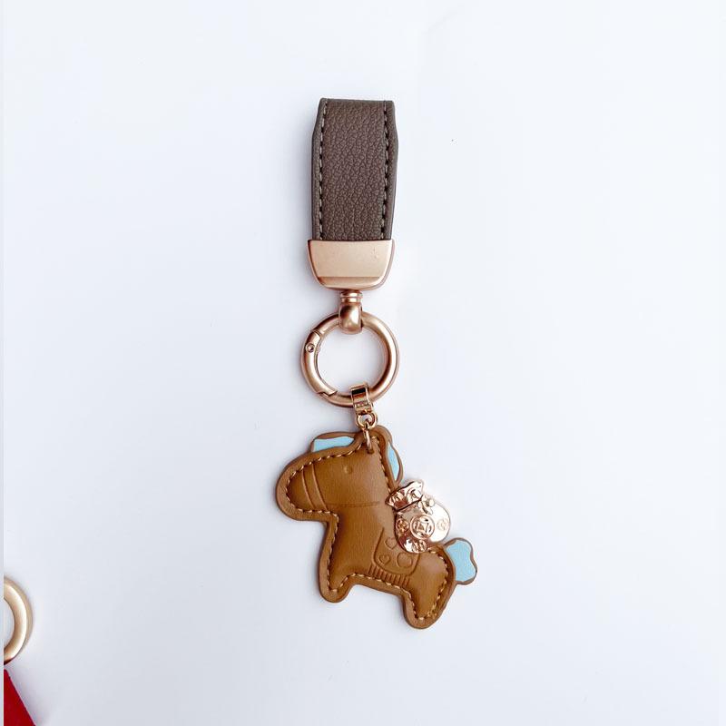 Pregevole Ciondolo Scuola in Pelle Cartoon - Portachiavi con Ciondolo Cavallo Carino Regalo