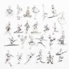 30Pcs Charms Sun Moon Horse Crown Leaf Fish Clover Antique Bronze Silver Color Mixed Pendants Diy Making Findingstibetan Jewelry