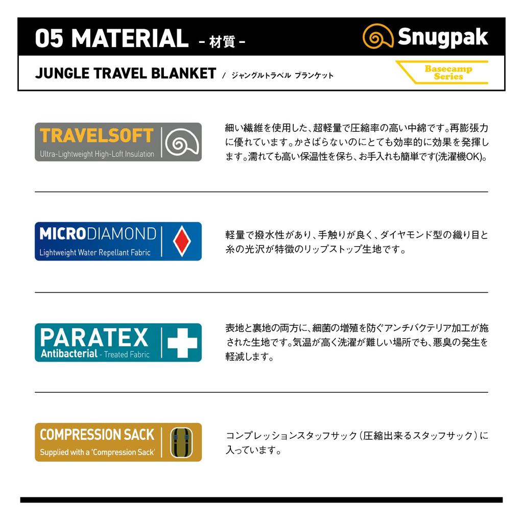 Snugpak Jungle Travel Blanket, Lightweight, Desert Tan, Camping, and Disaster Preparedness, SP11745DT (Official Japanese Product)