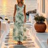 Floral U-Neck Sleeveless Maxi Dress,Lightweight Flowy,Perfect for Beach Vacation Daily Casual,Summer Fashion Must-Have