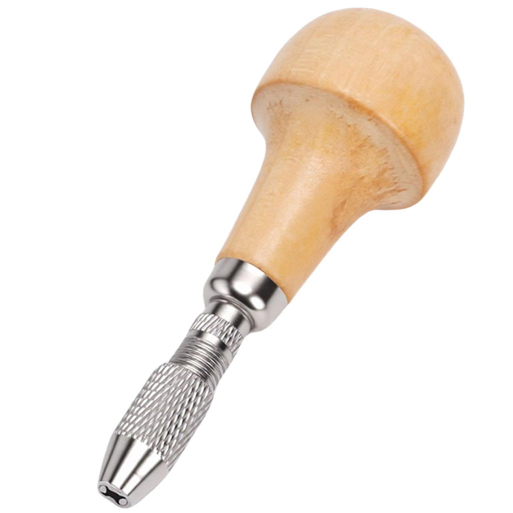 6 Sets Wooden Handle Pin Vise and Copper Chuck Hand Pin Vise Kit for Jewelry Model Making Electronic Assembly