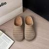 Retro Niche Woven Bag Head Half Slippers Women's Outer Wear Summer Lazy One Pedal Comfortable Soft Bottom Round Head Cool Slippers