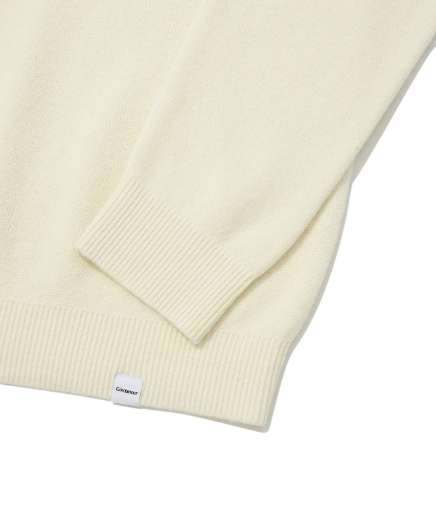 COVERNAT Lambswool Round Knit Ivory