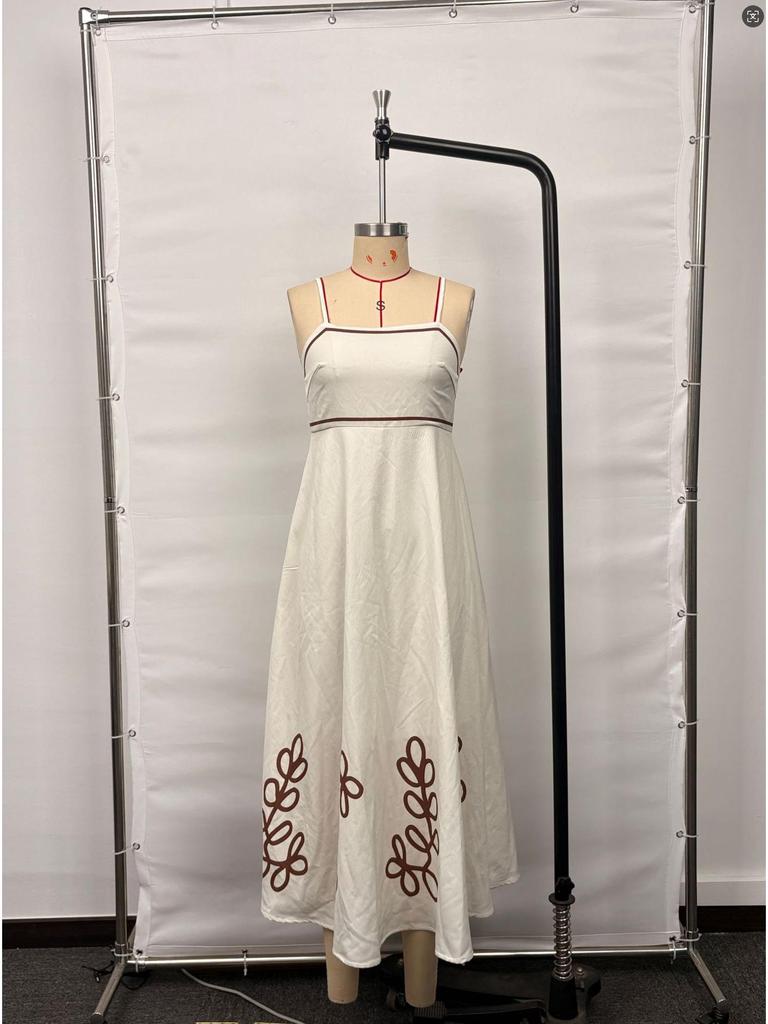 Women's Vintage Floral Spaghetti Strap Backless Dress - Casual Summer Wear