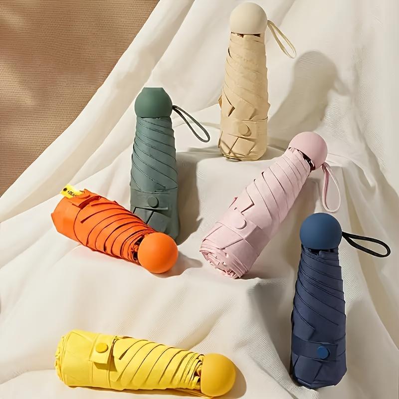 Mini Pocket Folding Umbrella Ultra Lightweight Compact 6-Rib Travel Umbrella Sun & Rain Parasol