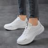 Fashion Autumn Winter Sports Shoes for Women Leather Running Shoes Woman Slip On Lightweight Walking Shoes Black Casual Tennis Shoes