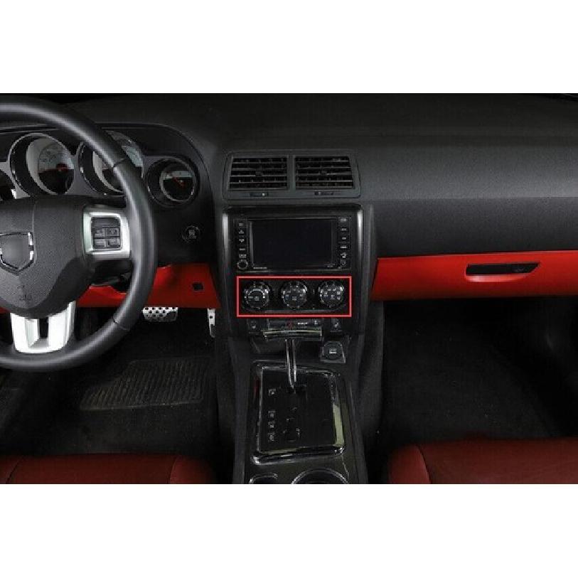 For Dodge Challenger 2009-2014 Black Aluminum Middle Console AC Knob Cover Trim