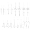 18 Pcs Christmas Ornament Hanging Snowflake Icicle Christmas Tree Ornament with Drop Pendant For Holiday Decoration