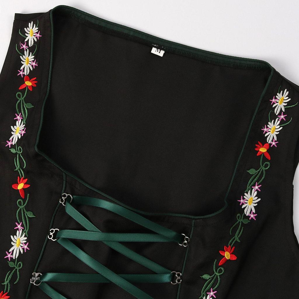 Costume Vestito da Birra Ricamato Oktoberfest Taglie Forti