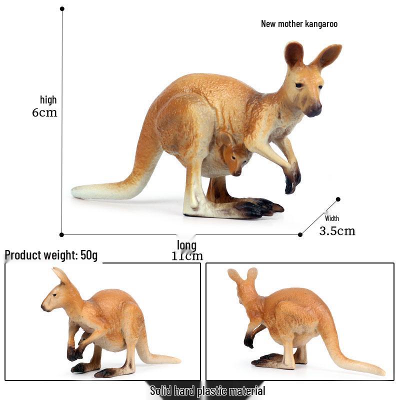Kids Kangaroo & Wildlife Animal Model Set Toy Ornament