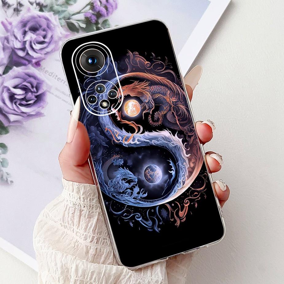 For Honor 50 Pro Case RNA-AN00 Cute Cat Lion Painted Cover Soft Slim Phone Case For Honor 50 Honor50 Pro 50Pro Back Cover Fundas