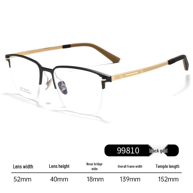 

Bestfen 99810 Сверхлегкая титановая и алюминиево-магниевая полуободковая мужская оправа для очков по рецепту - 8 грамм