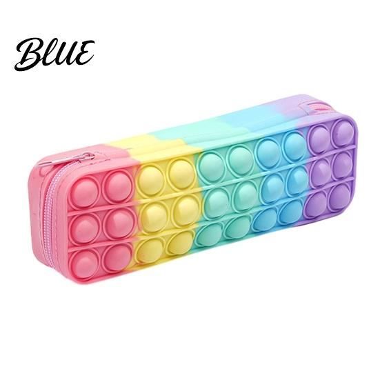 Pen Holder Silicone Tie-Dye Pencil Case Squeezable Soft Stationery Organizer for Kids Teens