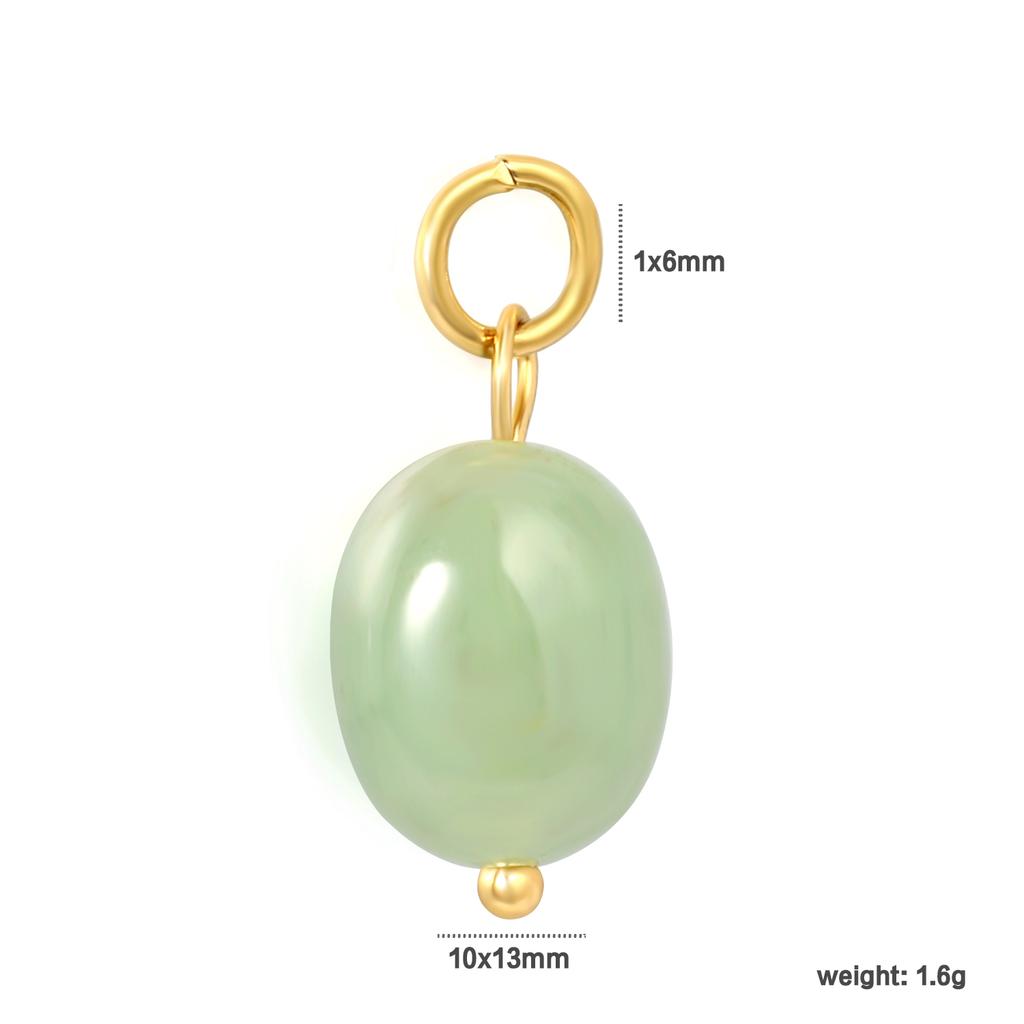 Dainty PVD 18K Gold Plated Stainless Steel Jewelry Multi Color Natural Stone Charm Pendants for DIY Bracelet Necklace Making