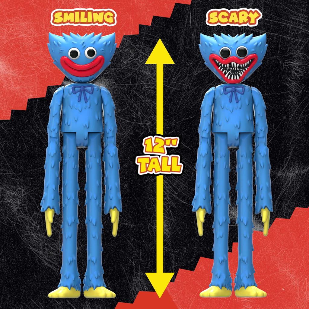 Poppy Playtime Huggy Wuggy Deluxe Action Figure with Changeable Facial Series 1 Expressions, 12-Inch Tall, [Officially Licensed]
