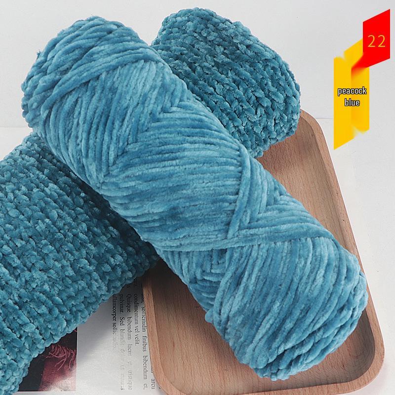 Chenille Gold Velvet Chunky Yarn Kit for Hats, Scarves, Sweaters, Dolls, and DIY Knitting