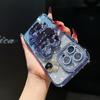 Applicable to iPhone17 mobile phone case electroplated rhinestone glitter Apple 16 rabbit mirror holder 15 crystal bracelet 14