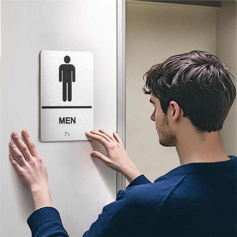Premium-For Business Bathroom Door Signs, Men' S& Women' S Restroom Signs Raised Braille