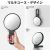 Beautifive Hand Mirror Magnifier 10x Folding Makeup Mirror with Handle Compact Mirror 10x and 1x Tabletop Mirror Compact Easy to Carry Round Black