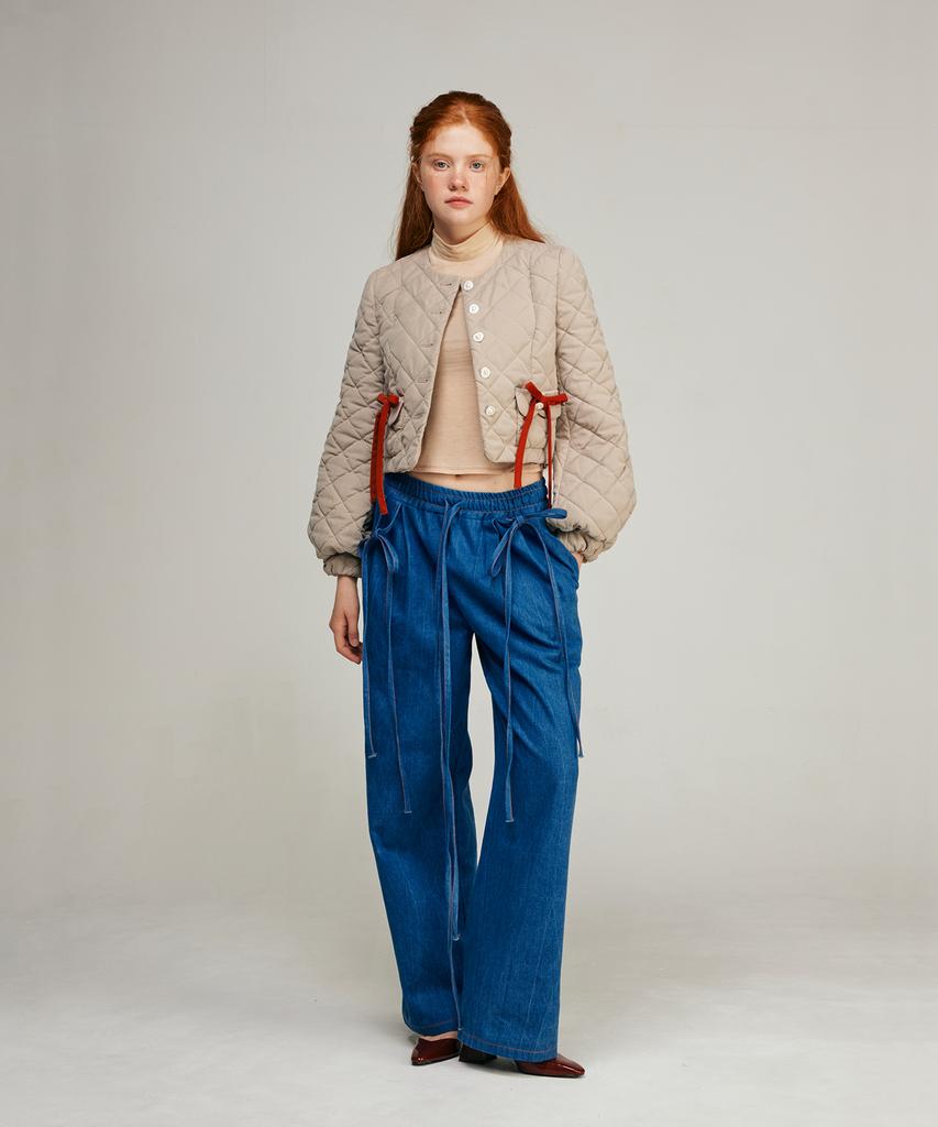 KICHELEEHE Denim String Pants