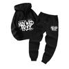 Basic Hoodie - Set Graffiti Print Loose Fit 2-Piece Teen Youth