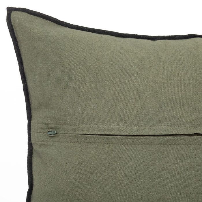 Cotton and Linen Cushion with Removable Cover "Linah" 45 X 45 Cm Atmosphera - Linah Kaki